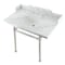 Kingston Brass 36 Carrara Marble Console Sink with Brass Legs, Marble WhitePolished Nickel LMS3630MB6 - alternate 1